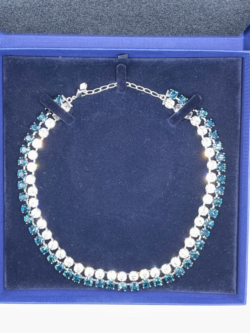 Vintage Swarovski Crystal Hot Montana Collar Necklace with Box #1062660